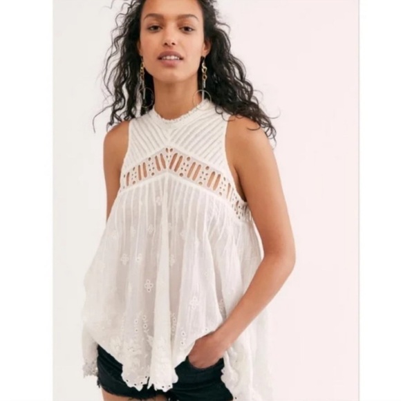 Free People Eloise Embroidered Eyelet Tunic FP One - Picture 3 of 7